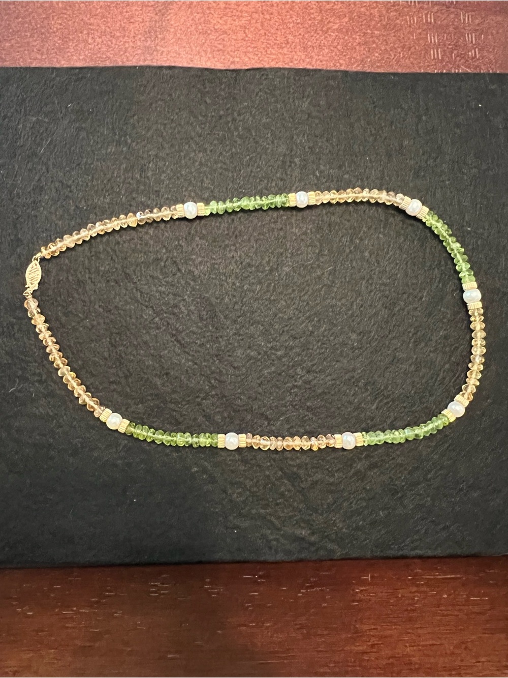 Ross-Simons 14k gold, peridot, citrine, pearl necklace
